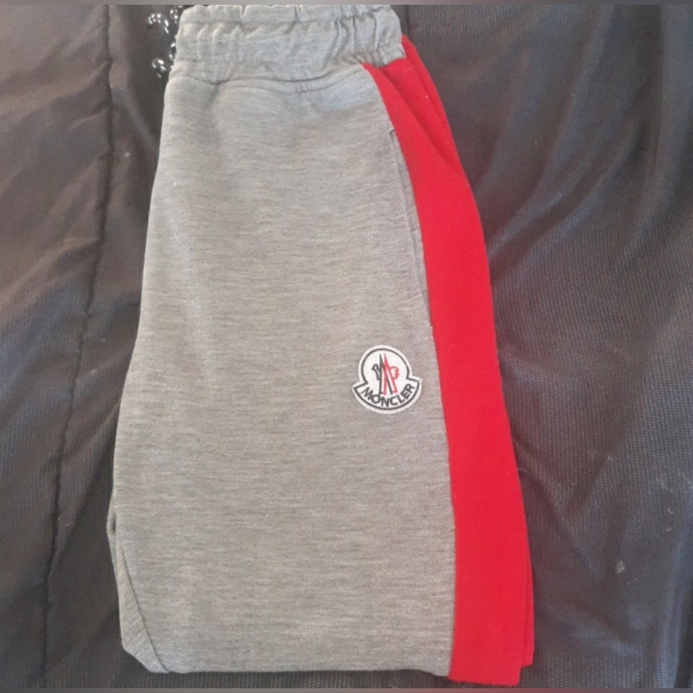 Moncler Sweatpants size Small gray and red ❤️